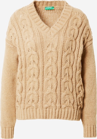 UNITED COLORS OF BENETTON Sweater in Beige: front