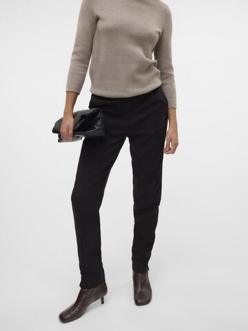 VERO MODA Tapered Trousers with creases 'BEATE' in Black