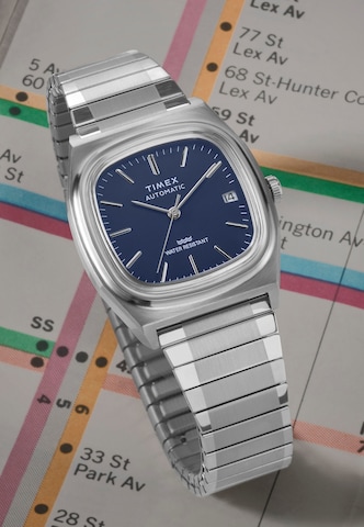 TIMEX Analoog horloge 'Automatic 1983 E Line' in Zilver