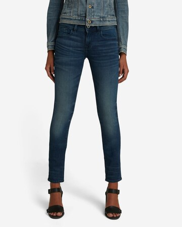 G-Star RAW Skinny Jeans in Blauw: voorkant