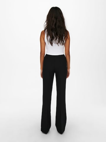 ONLY Flared Trousers with creases 'Edina' in Black