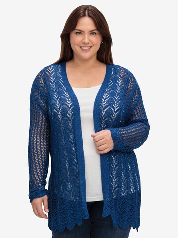 SHEEGO Knit Cardigan in Blue: front