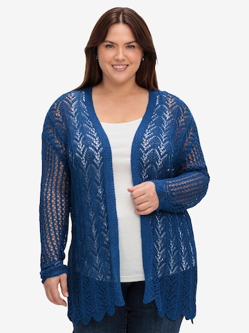 SHEEGO Knit Cardigan in Blue: front