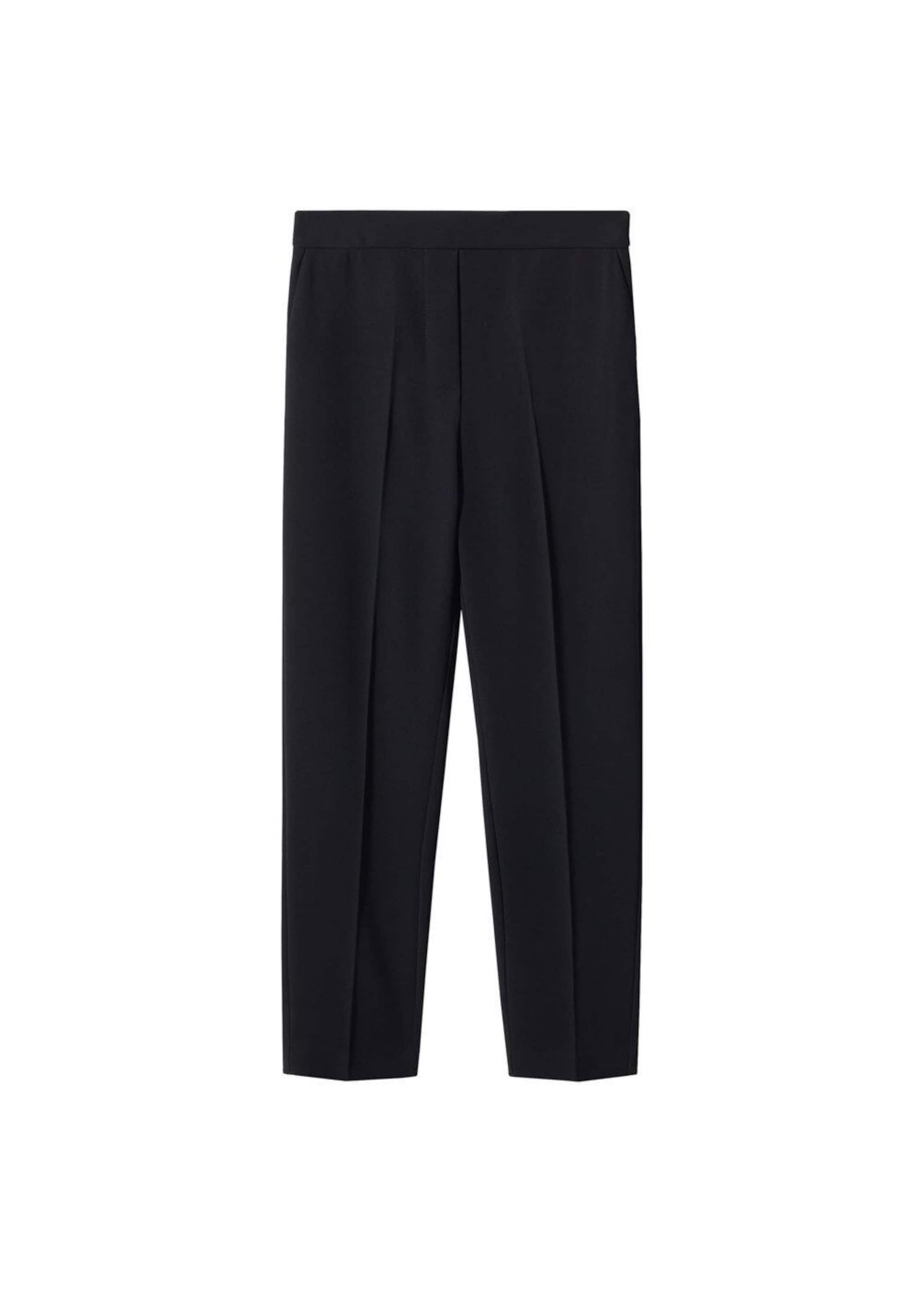 MANGO Regular Pantalon 'Semiflu' in Zwart: voorkant