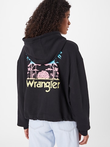 WRANGLER Sweatshirt 'DRAWCORD' in Schwarz