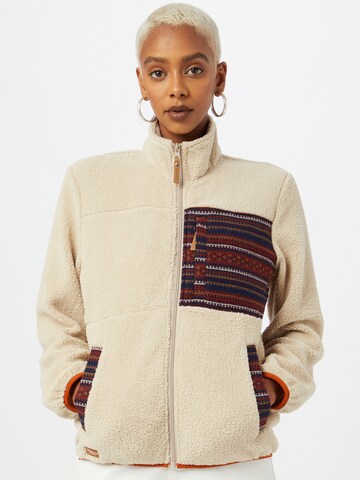 Iriedaily Fleece Jacket 'Arkta' in Beige: front