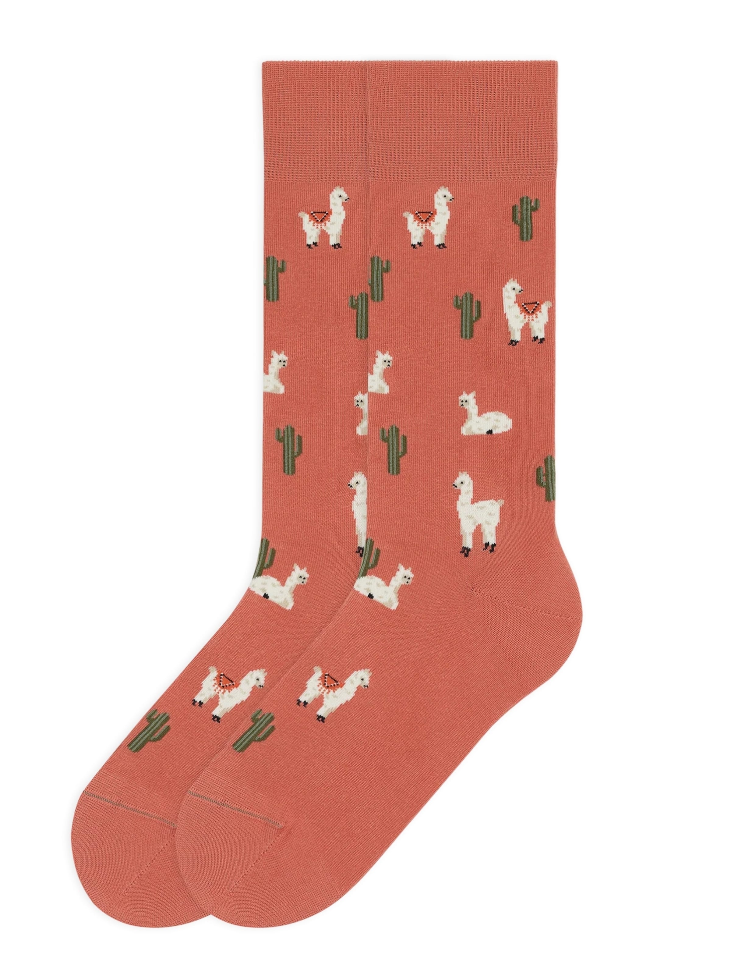 Von Jungfeld Socken 'Lama Icon'‌‌‌‌‌ in Rot: Vorderseite