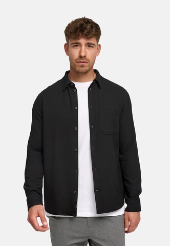 JEFF Regular fit Overhemd 'Landon' in Zwart: voorkant