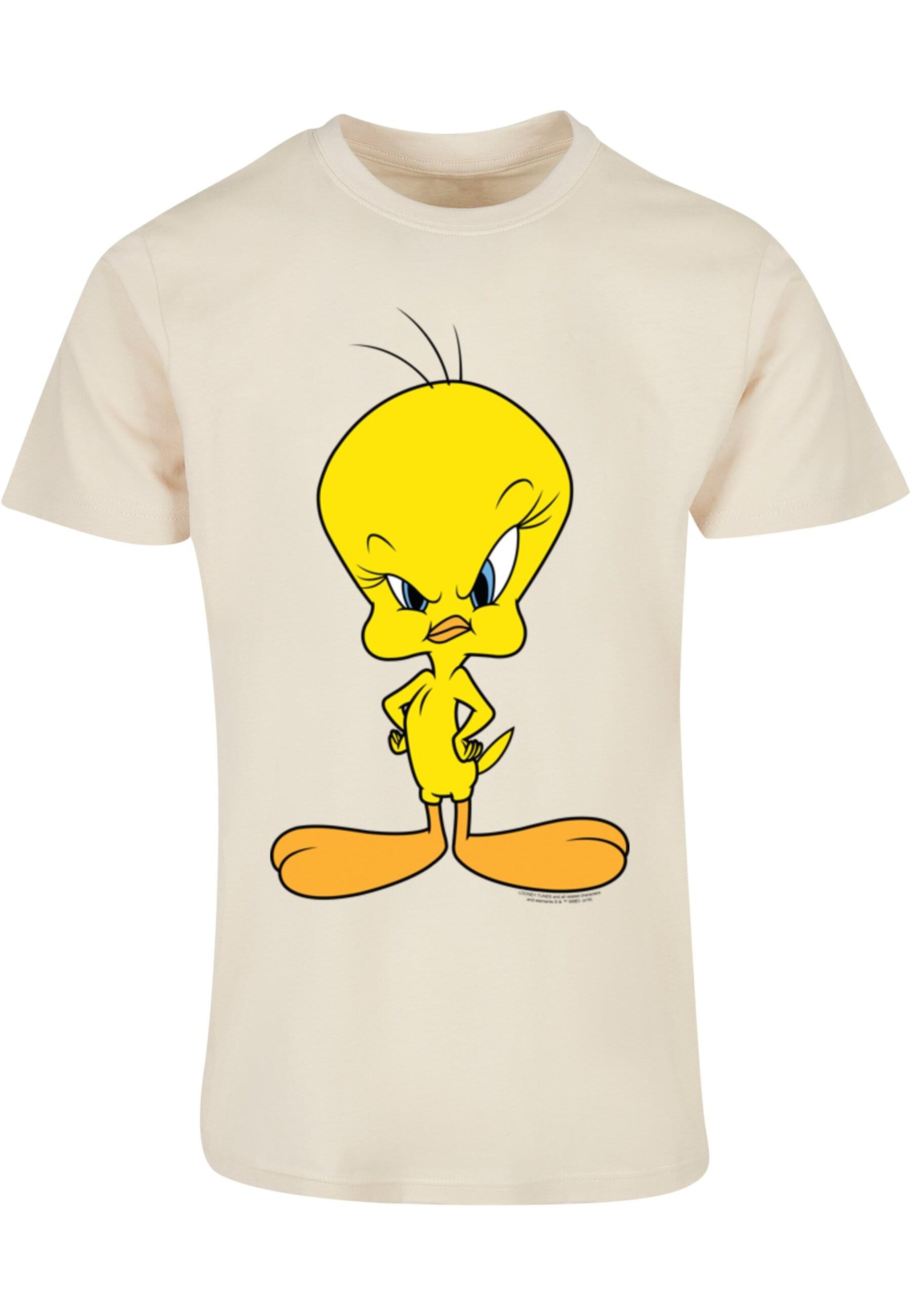 ABSOLUTE CULT Shirt 'Looney Tunes - Angry Tweety' in Beige: front