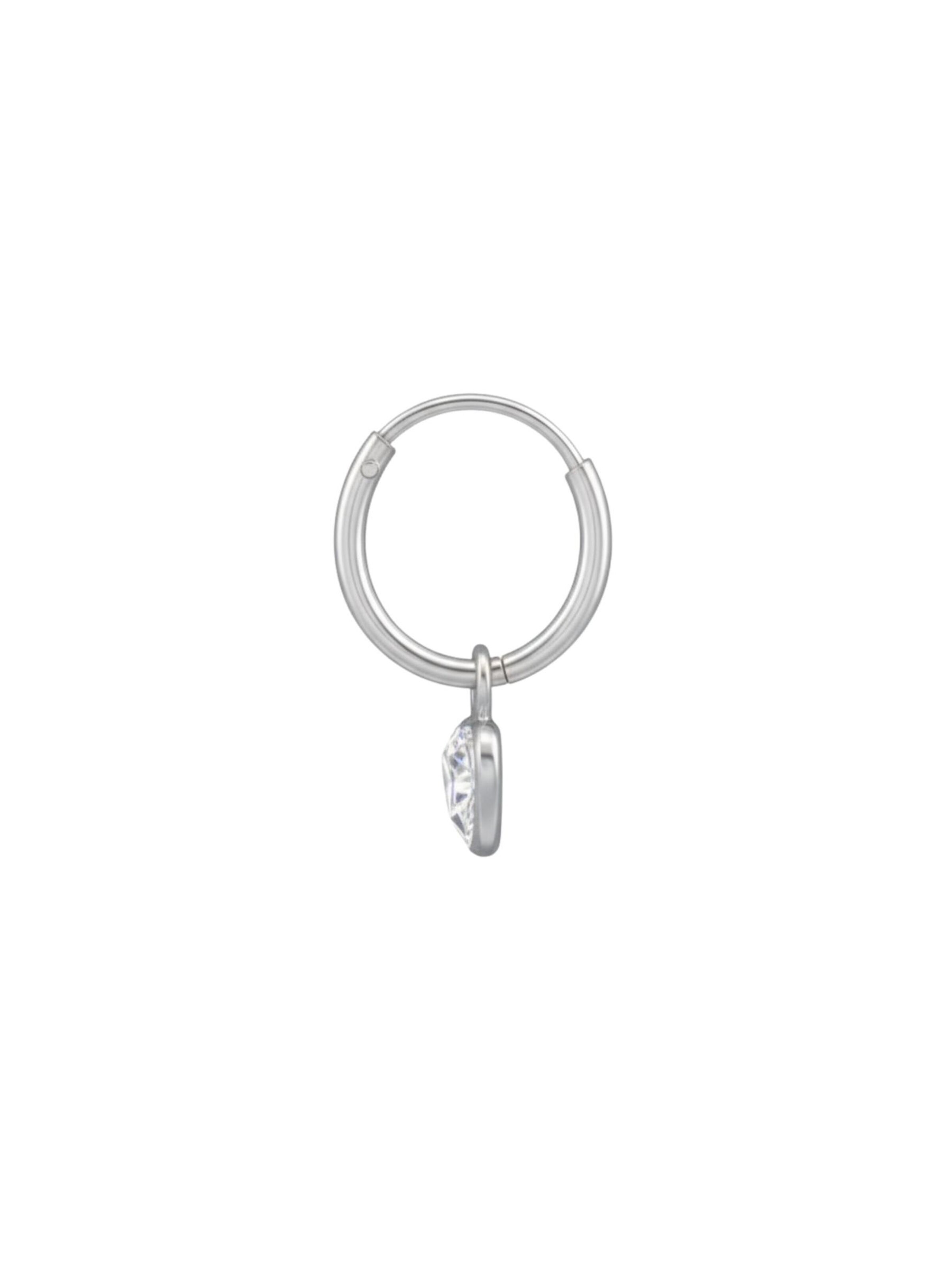 Boucles d'oreilles 'Silberne Creolen mit Hängendem Herz und Zirkonia' Maxte en argent