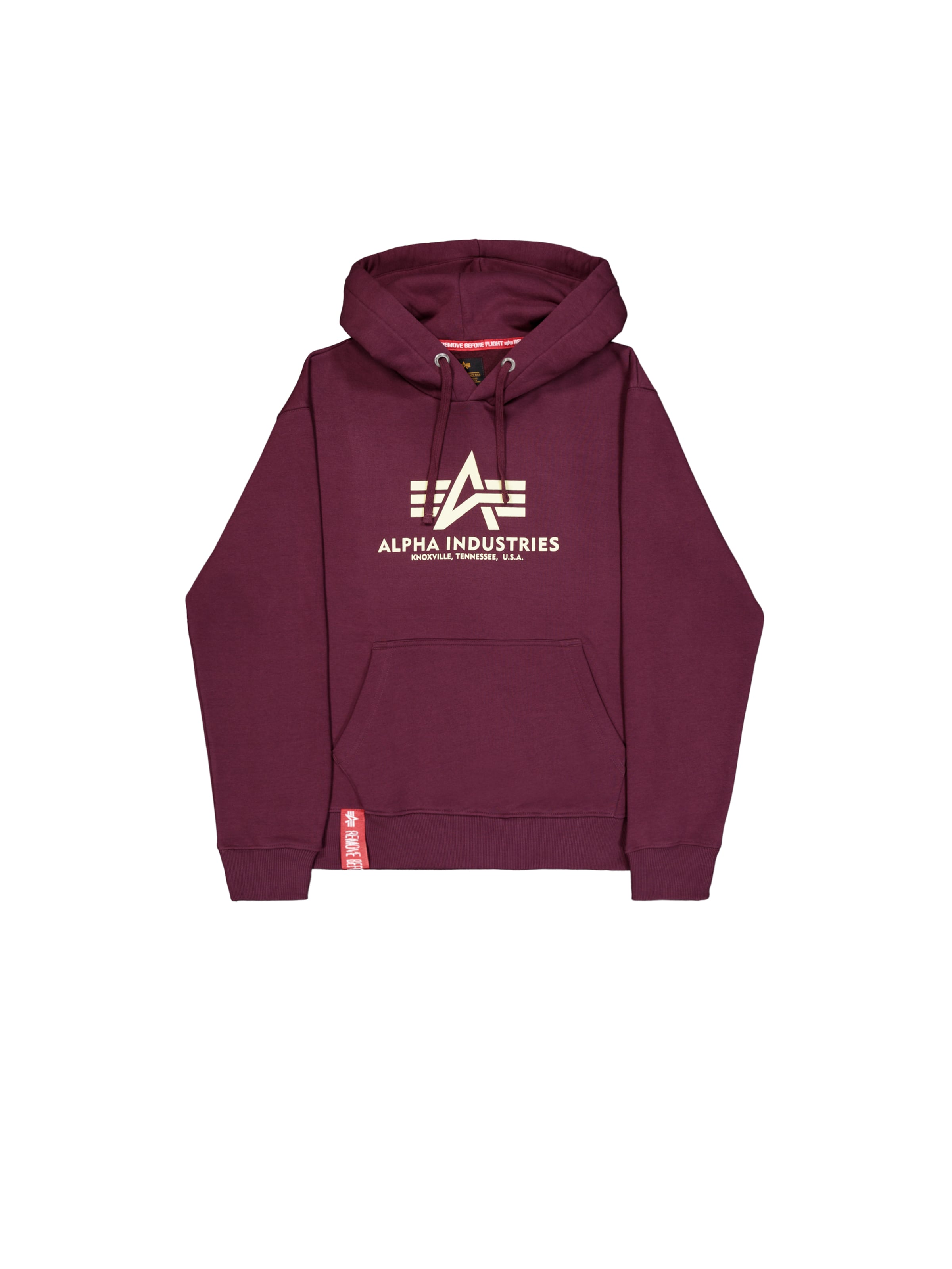 ALPHA INDUSTRIES Hoodie 'Basic' in Rot: Vorderseite