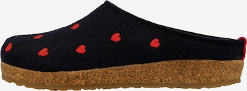 HAFLINGER Slippers 'Grizzly Cuoricini' in Blue: front