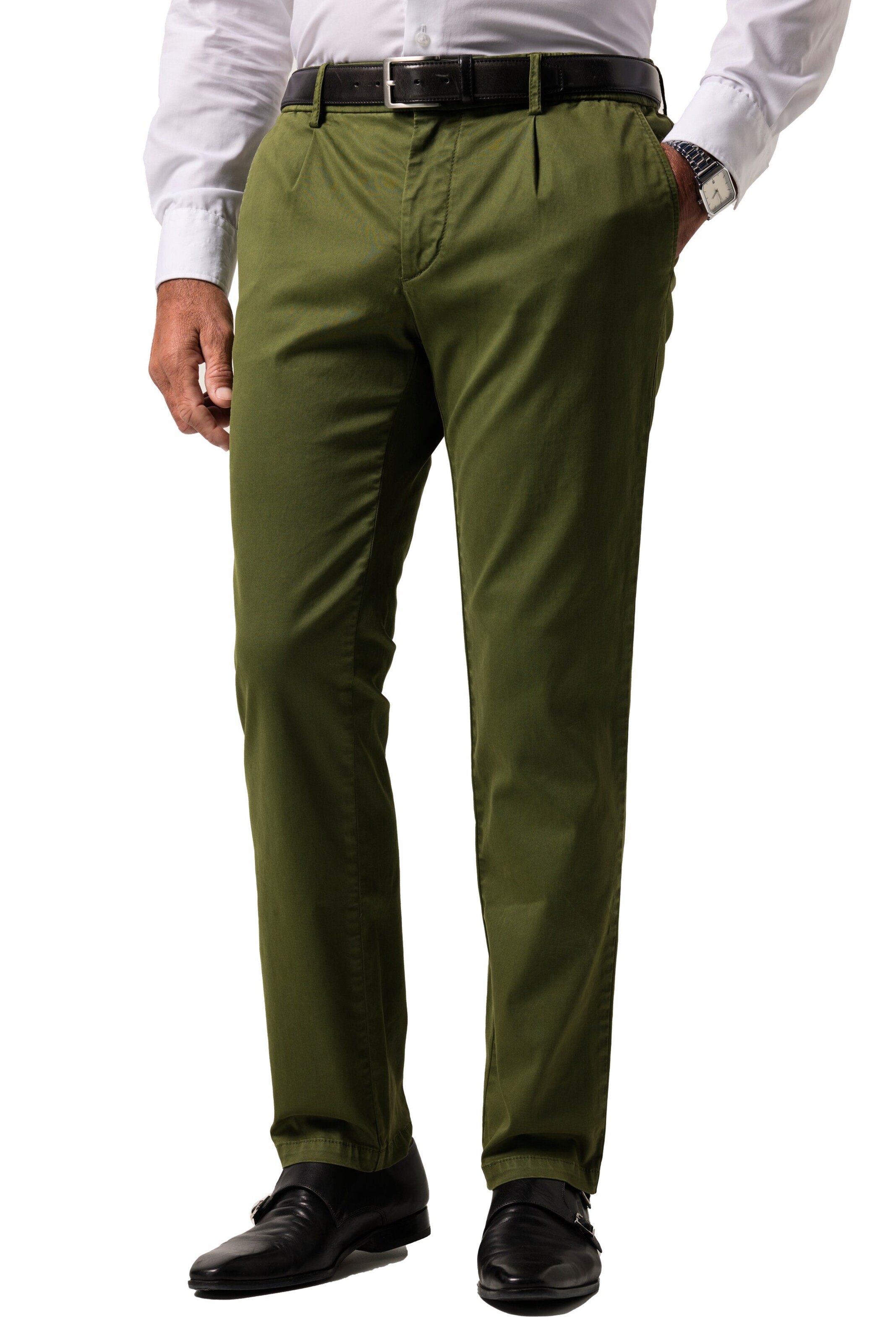 JP1880 Slimfit Chinohose in Grün: Vorderseite