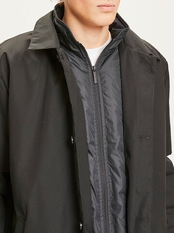 KnowledgeCotton Apparel Jacke ' ARCTIC CANVAS jacket with buttons ' in Schwarz