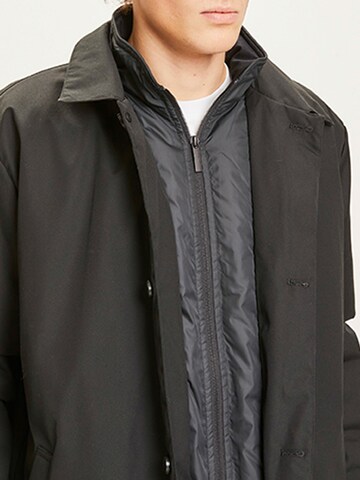 KnowledgeCotton Apparel Winter Jacket ' ARCTIC CANVAS jacket with buttons ' in Black