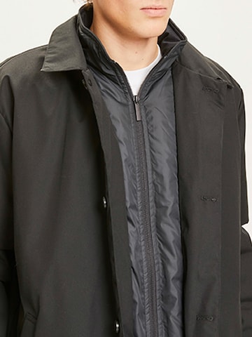 KnowledgeCotton Apparel Winter Jacket ' ARCTIC CANVAS jacket with buttons ' in Black