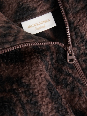 JACK & JONES Fleece jas 'JORSEBASTIAN' in Bruin