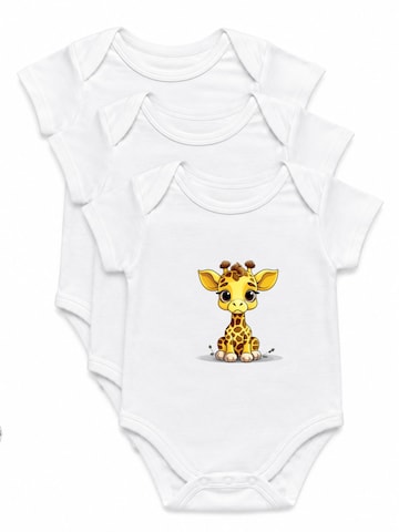 amorubi.com Dupačky/body 'Baby Giraffe' – bílá: přední strana