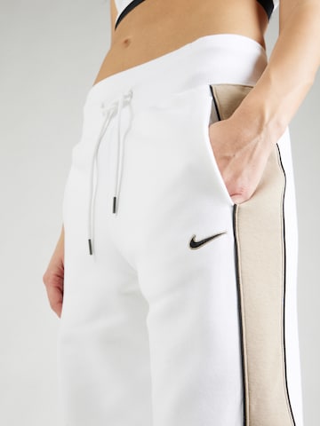 Nike Sportswear Wide leg Trousers 'FLC PHX' in White