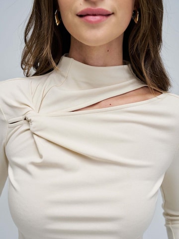 Salsa Jeans Shirt 'Longsleeve With Twist Detail'‌‌‌ in Beige: Vorderseite