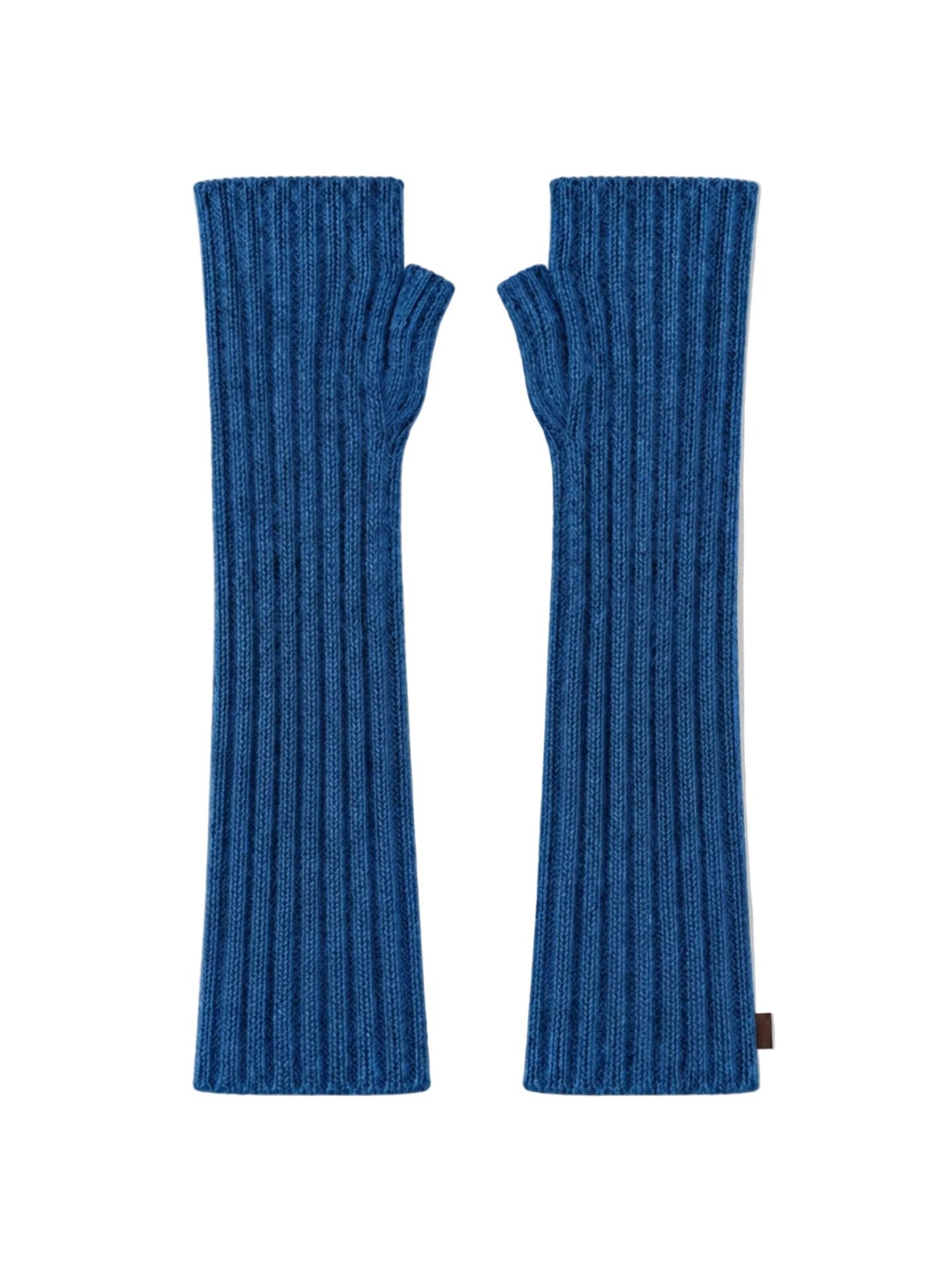 GOBI Cashmere - Luvas mitenes em azul: frente