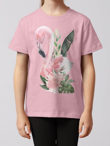 watabout.kids Shirt 'Flamingo Mit Blumen' in Roze