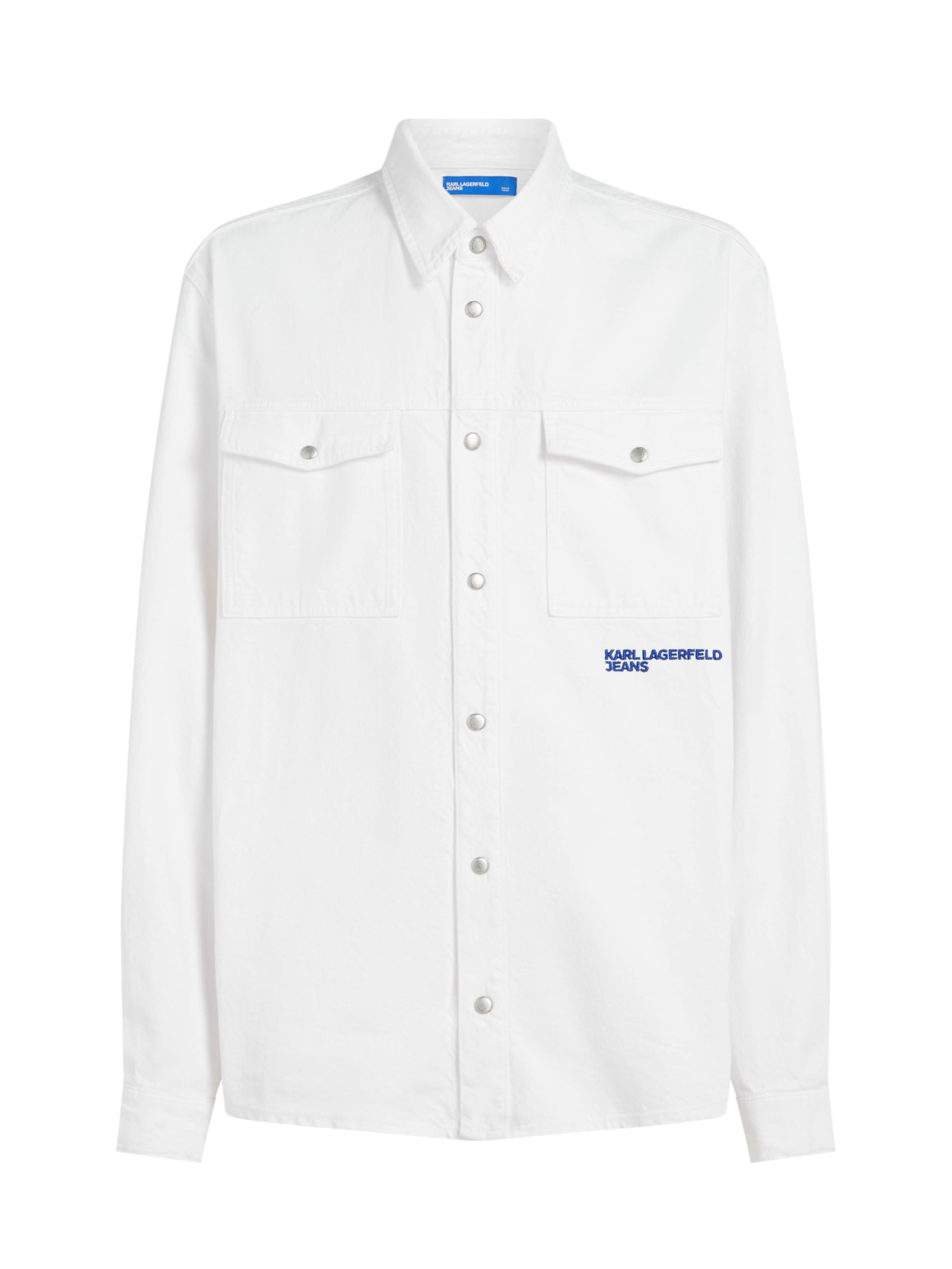 KARL LAGERFELD JEANS Comfort Fit Πουκάμισο σε λευκό: μπροστά