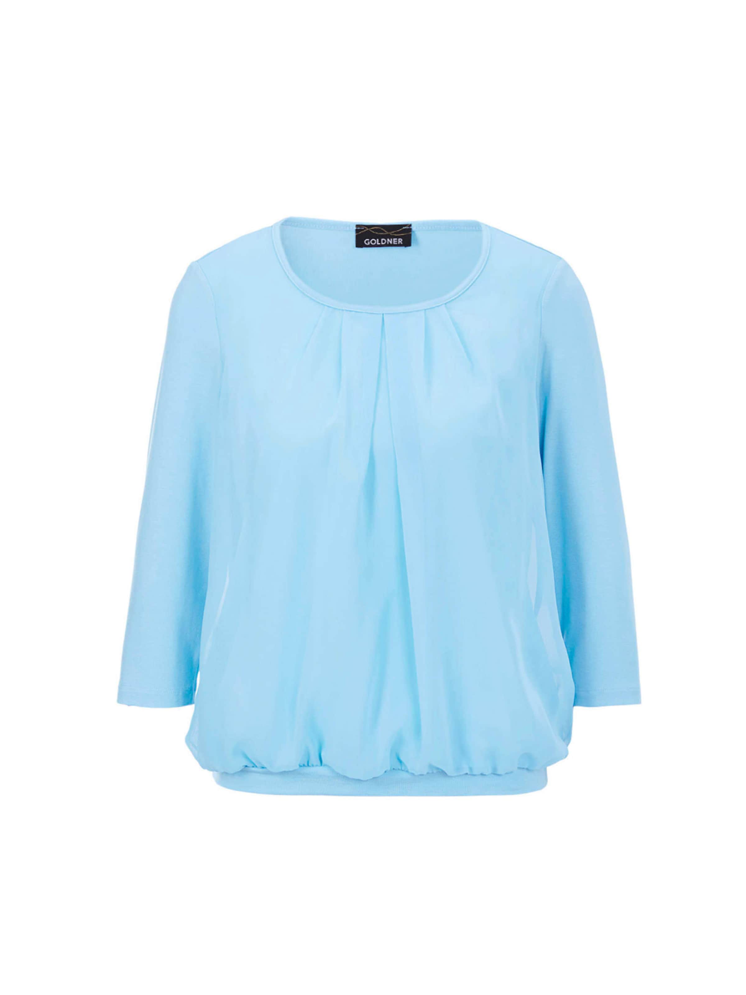 Goldner Bluse in Blau: Vorderseite