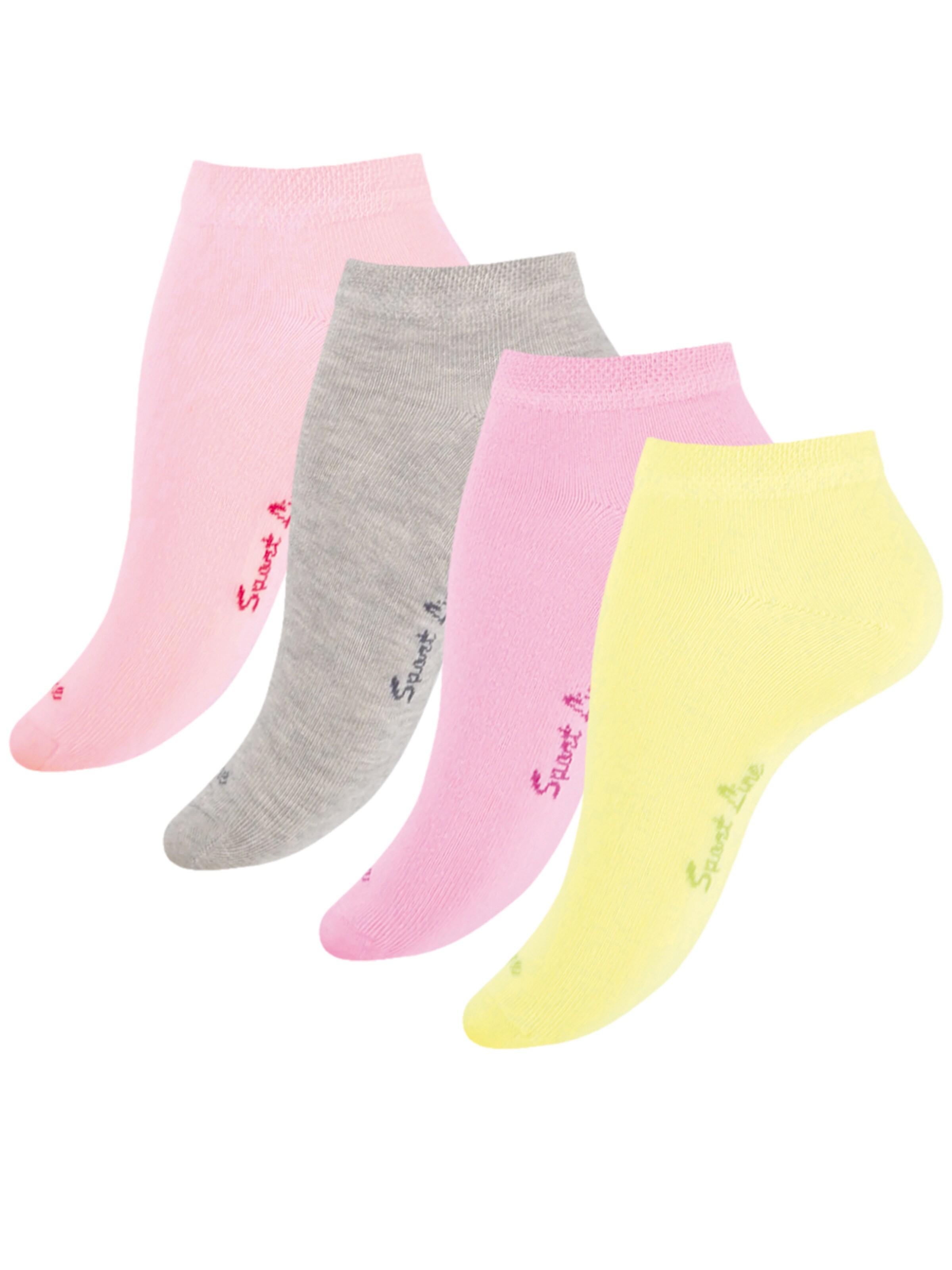 Cotton Prime Meias 'Sport Line' em amarelo / cinzento / rosa / cor-de-rosa, Vista do artigo