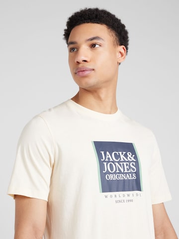 JACK & JONES T-Shirt 'LAFAYETTE' in Beige