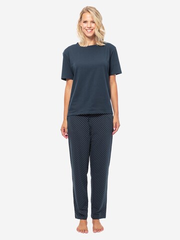 SCHIESSER Pyjama 'Organic Cotton' in Blauw: voorkant