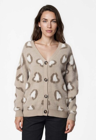 Kleinigkeit Knit cardigan 'Wild Love' in Beige: front