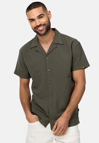 INDICODE JEANS Regular fit Overhemd 'Rycroft' in Groen: voorkant
