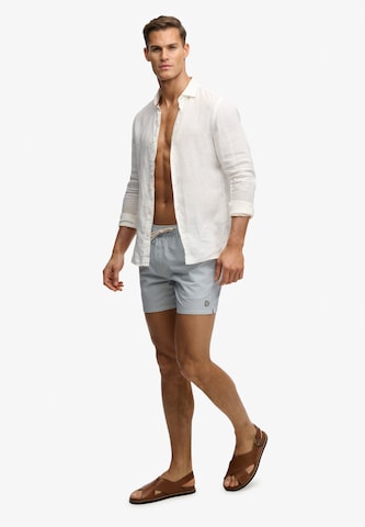 Superdry & Co Zwemshorts 'Seersucker' in Blauw