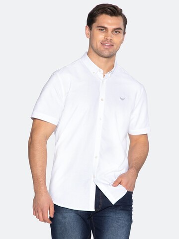 Coupe regular Chemise 'Inferno' Threadbare en blanc : devant