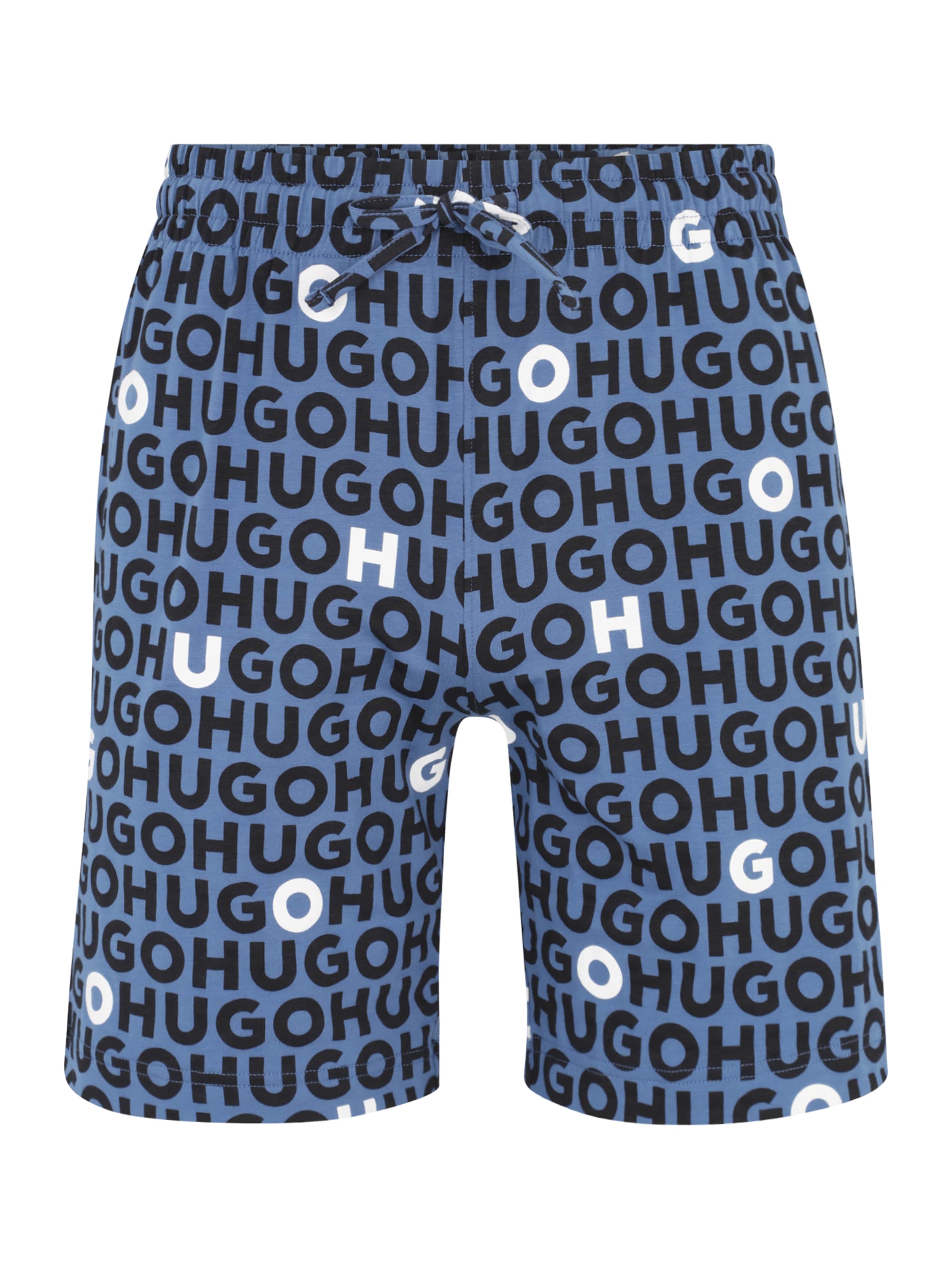HUGO Панталон пижама 'TORTUGA' в синьо: отпред