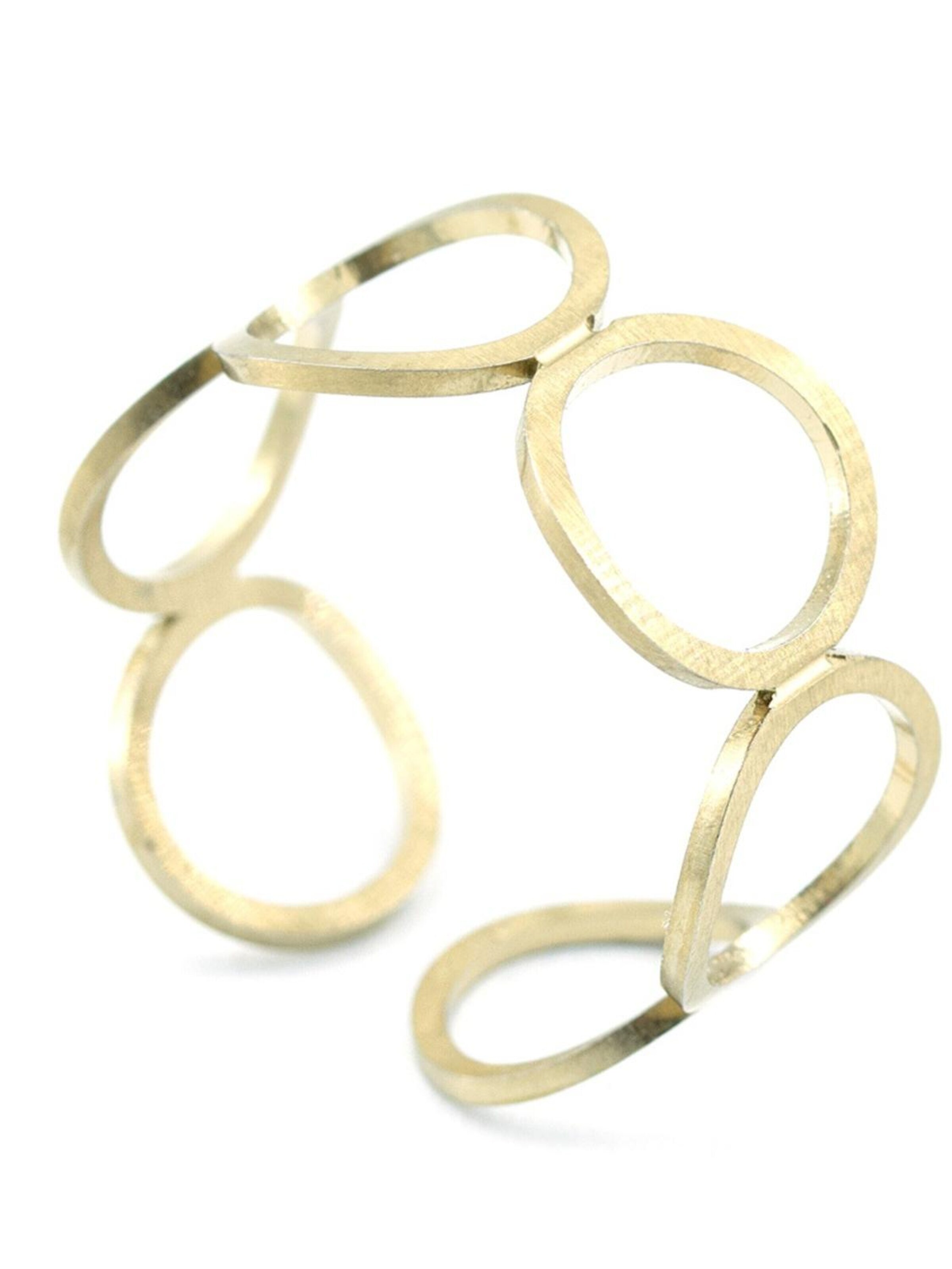 Sergio EngelPrsten 'Pura Ring 36 Edelstahlring mit Kreiselementen, satinierte Oberfläche, größenverstellbar' - zlatna boja