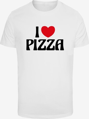 Mister Tee Shirt 'Love Pizza' in White: front