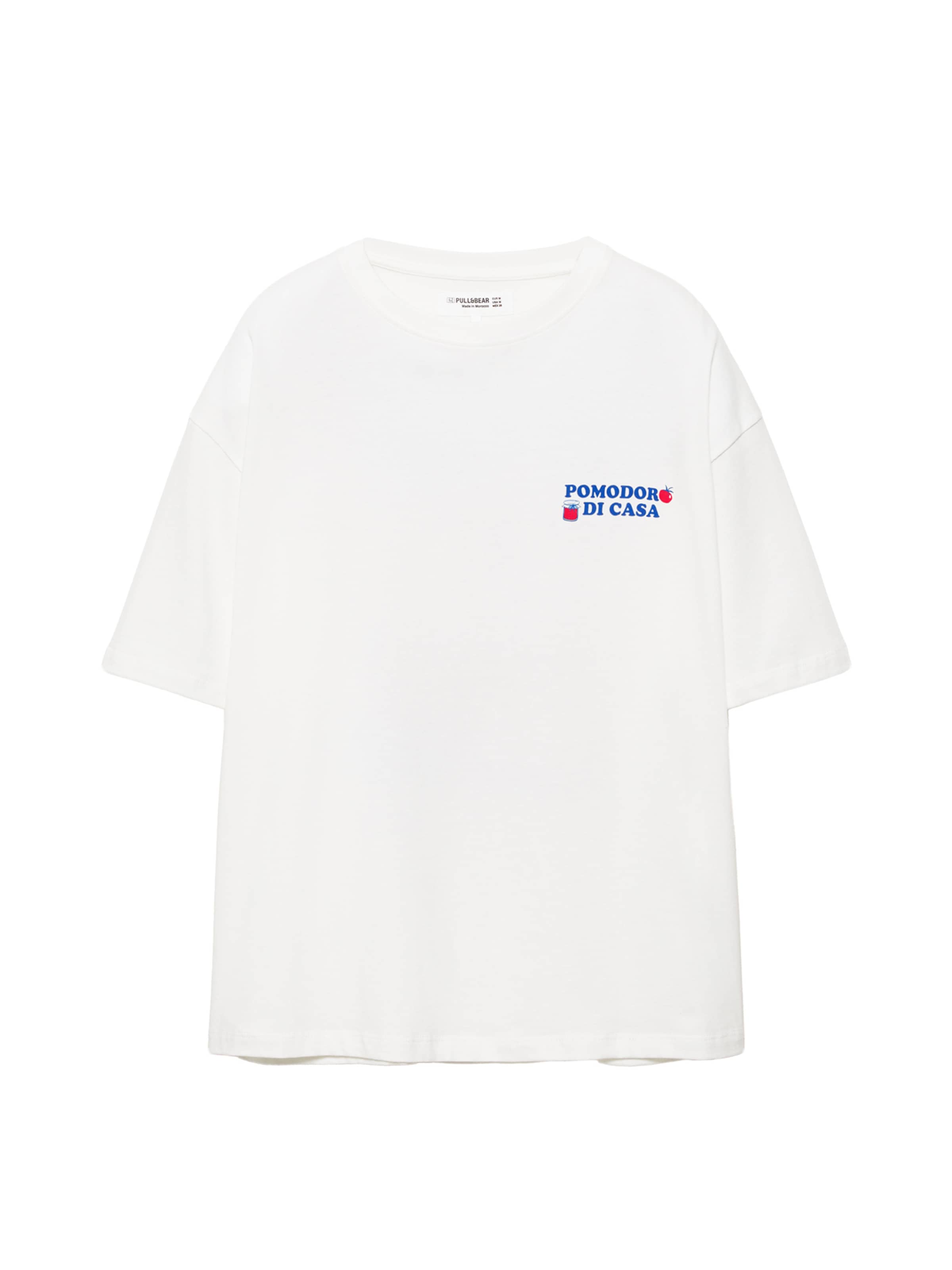 Pull&Bear Oversized bluse 'POMODORO' i hvid: forside