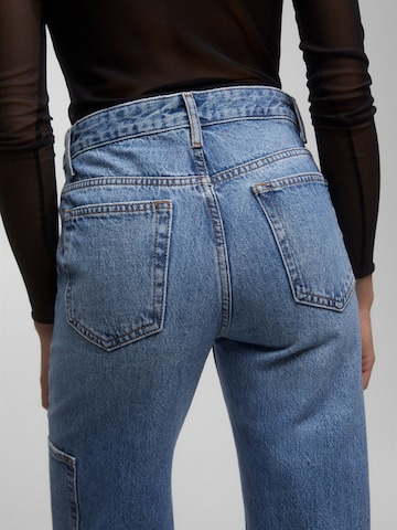 Pull&Bear Wide leg Jeans i blå