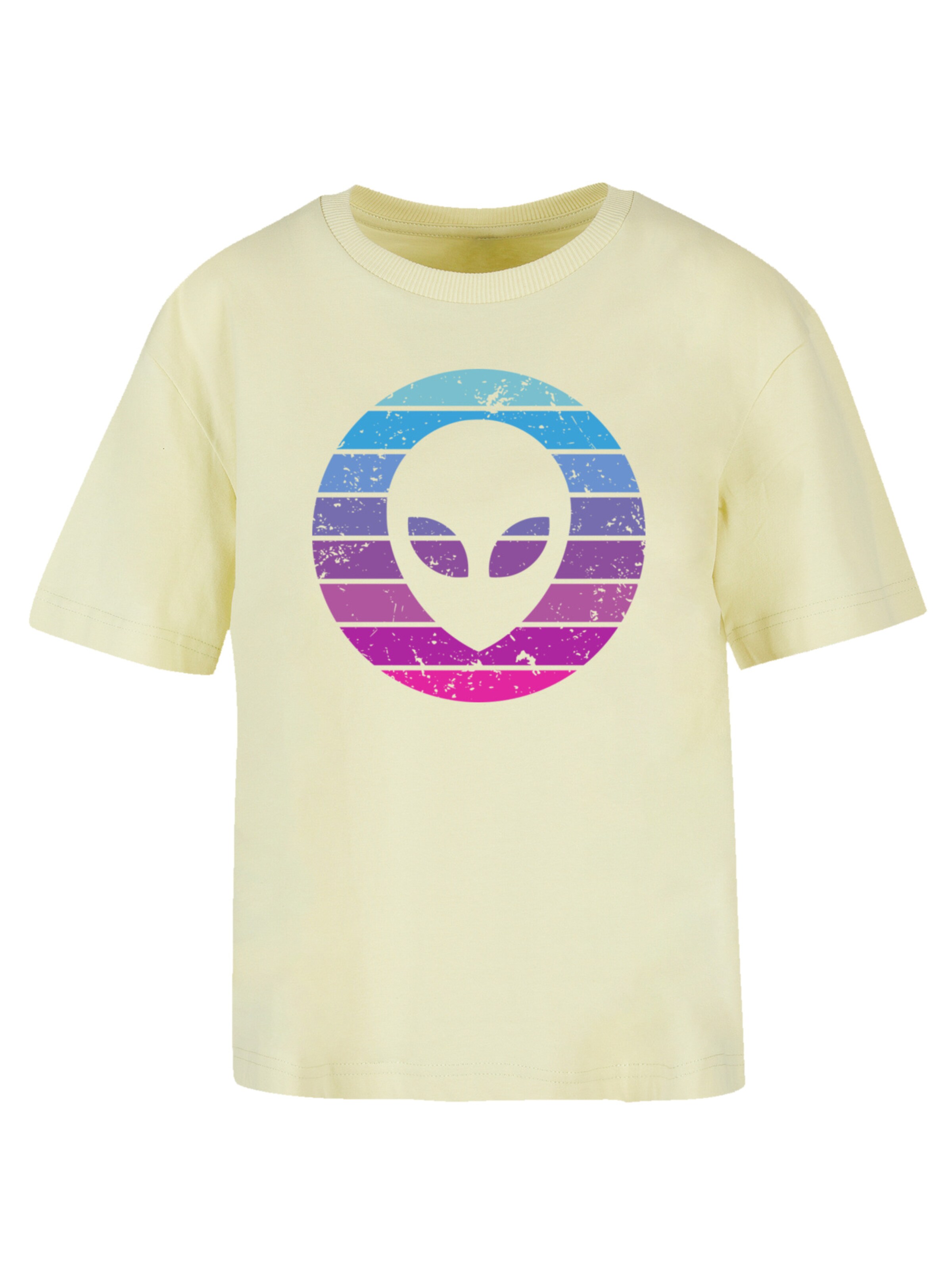 F4NT4STIC Shirt 'Alien Kopf' in Geel: voorkant