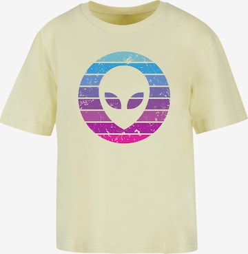 F4NT4STIC Shirt 'Alien Kopf' in Geel: voorkant