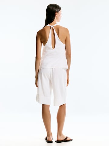 Pull&Bear Blusentop in Weiß