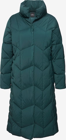 Ulla Popken Between-Seasons Coat in Green: front