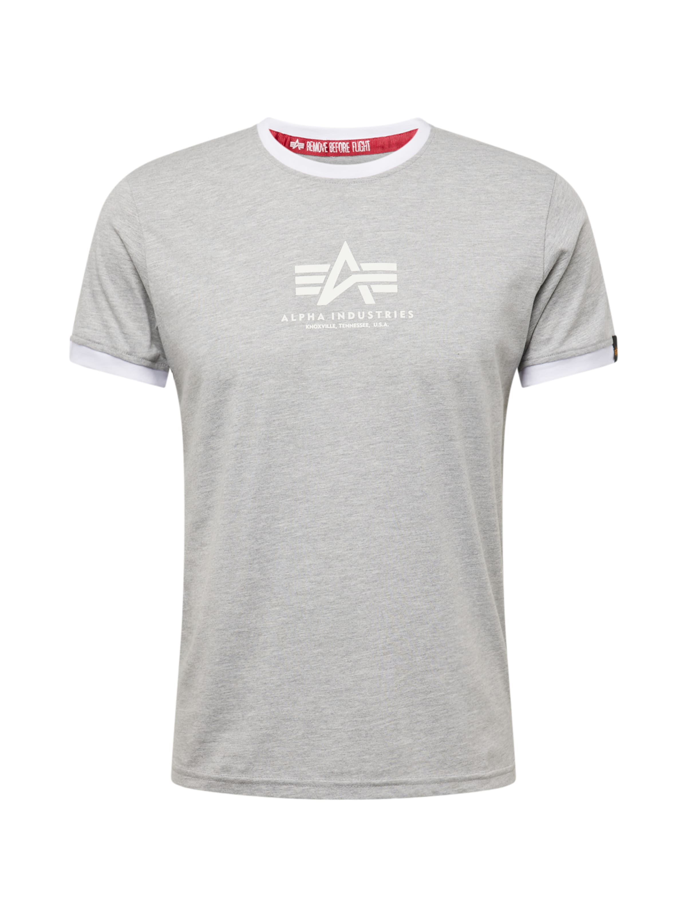 ALPHA INDUSTRIES Póló - szürke: elől