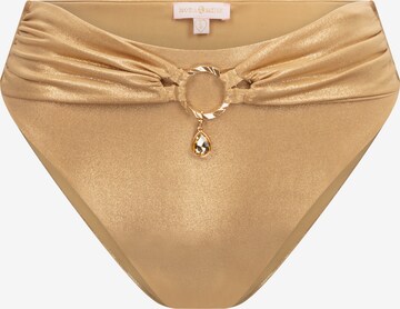 Pantaloncini per bikini di Moda Minx in oro: frontale