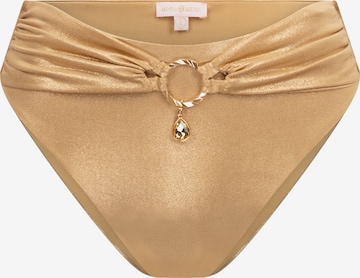 Moda Minx Bikinibroek 'Kos Pendant Hoop High Waist' in Goud: voorkant