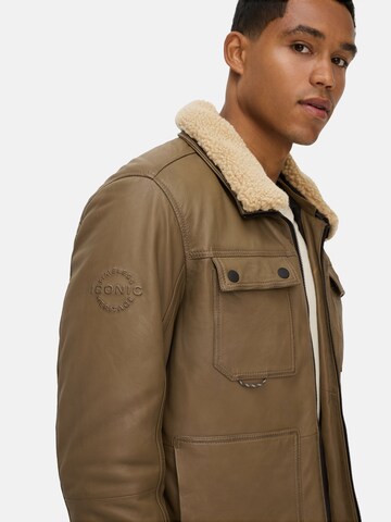 CAMEL ACTIVE Leder Fieldjacke mit Brusttaschen in Braun