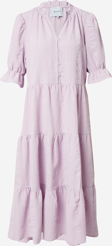 minus - Vestidos camiseiros 'Bergitta' em roxo: frente