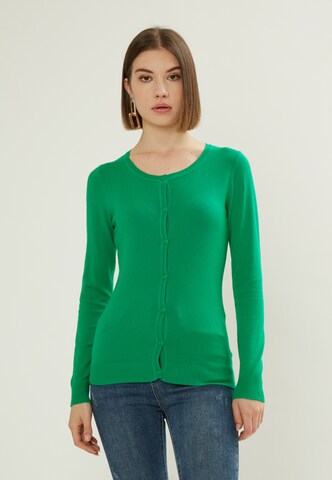 Influencer Knit Cardigan in Green: front